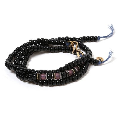 EVANGELION Hemp Code & Beads Bracelet/Necklace (VIVIFY) (ブラック(カヲル))