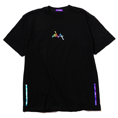 EVANGELION Solid Line Logo T-Shirt (BLACK×RAINBOW)