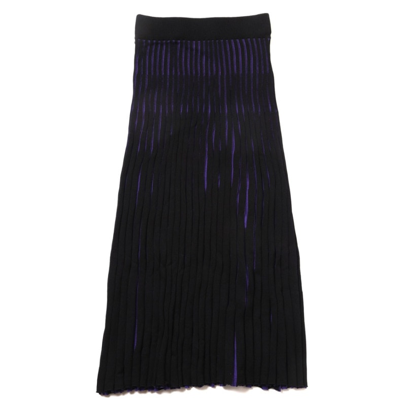 EVANGELION 2tone Knit Pleats Skirt (BLACK(EVA-01))