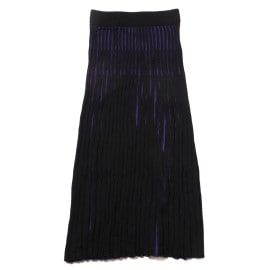 EVANGELION 2tone Knit Pleats Skirt (BLACK(EVA-01))