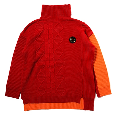 EVANGELION Panel Turtleneck Knit (RED(ASUKA))