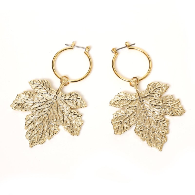 NERV Fig Leaf Earrings by Ayler (GOLD) 2個セット