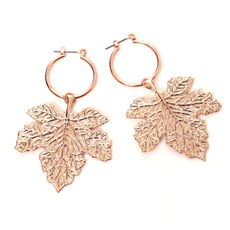NERV Fig Leaf Earrings by Ayler (PINK GOLD) 2個セット