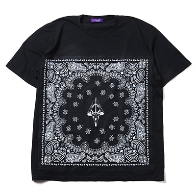 EVA-01 PAISLEYS BANDANNA T-Shirt (BLACK×BLACK)
