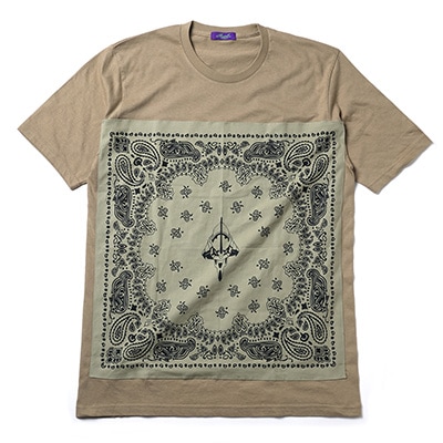 EVA-01 PAISLEYS BANDANNA T-Shirt (SAND KHAKI×BEIGE)