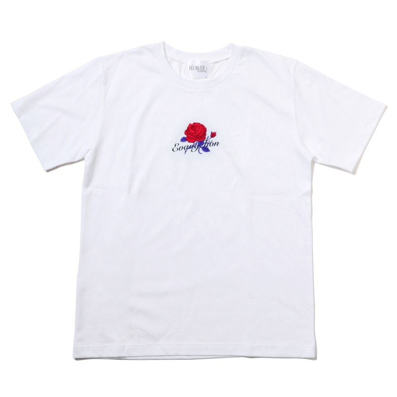 EVA-01 Flower Embroidery T-Shirt (WHITE(初号機覚醒ローズ))
