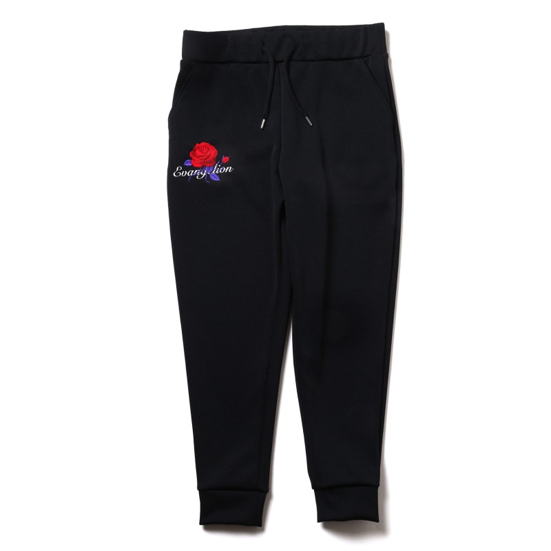 EVA-01 Flower Embroidery Pants (BLACK(初号機覚醒ローズ))