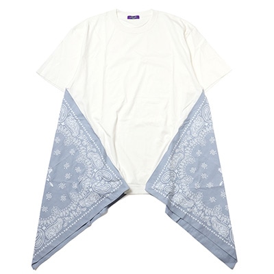 EVA-01 PAISLEYS BANDANNA BIG T-Shirt (WHITE×BLUE)