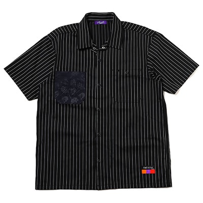 THE BEAST STRIPE WORK SHIRT (BLACK)
