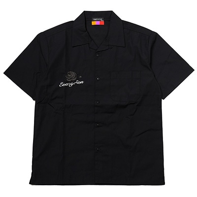 EVA-01 Flower Embroidery SHORT SLEEVE SHIRT BLACK EDITION (BLACK)