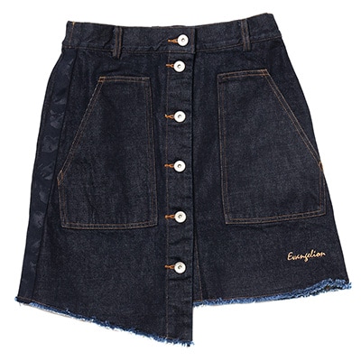 Button Fly Denim Skirt (INDIGO)