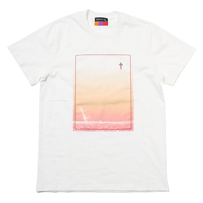 波打際 Organdy T-Shirts (WHITE(ORANGE))