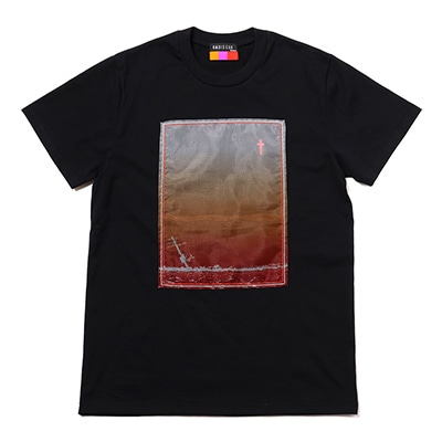 波打際 Organdy T-Shirts (BLACK(ORANGE))