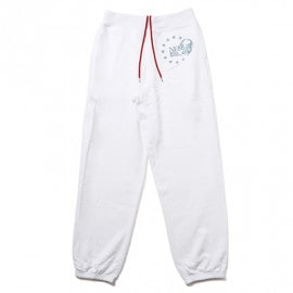 EURO NERV RHINESTONE SWEAT PANTS (WHITE)