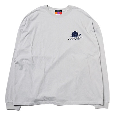 EVANGELION Flower Embroidery Cutsew (GRAY(KAWORU))