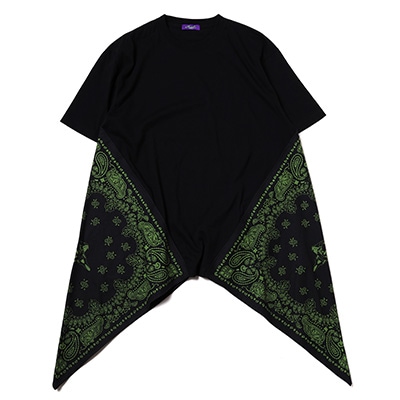EVA-01 PAISLEYS BANDANNA BIG T-Shirt (BLACK×GREEN)