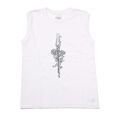 Longinus Rose Sleeveless T-shirt (WHITE(MONO))