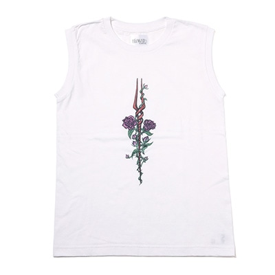 Longinus Rose Sleeveless T-shirt (WHITE(COLOR))