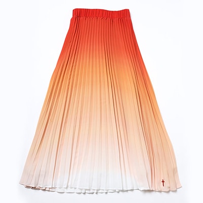 The Beach Gradation Pleated Skirt (ORANGE)
