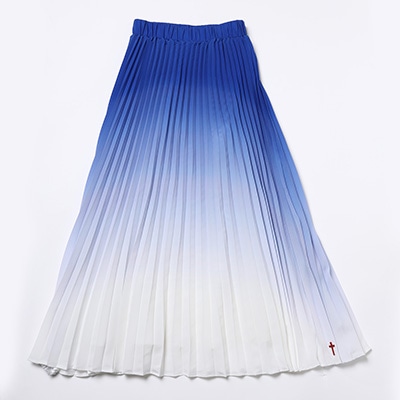 The Beach Gradation Pleated Skirt (BLUE)