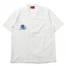 EVA-01 Flower Embroidery SHORT SLEEVE SHIRT (WHITE)