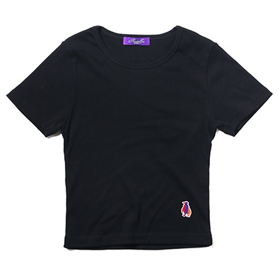 Rib Crop T-Shirt (BLACK)
