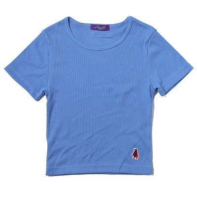 Rib Crop T-Shirt (BLUE)