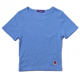 Rib Crop T-Shirt (BLUE)