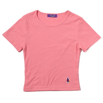 Rib Crop T-Shirt (PINK)