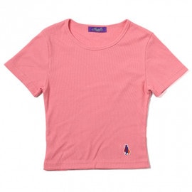 Rib Crop T-Shirt (PINK)