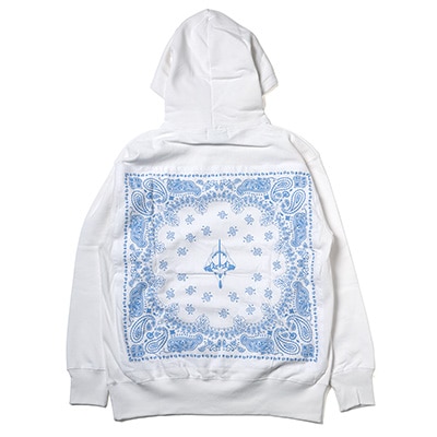 EVA-01 BANDANNA PARKA (WHITE×LIGHT BLUE)