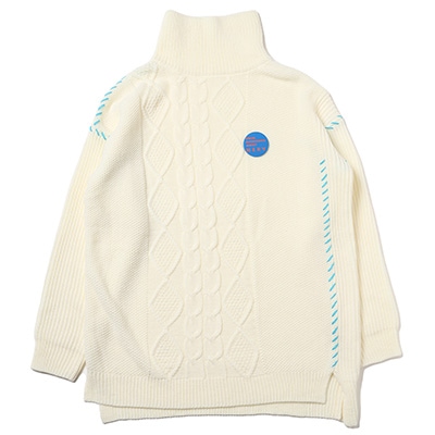 EVANGELION Hand Stitch Turtleneck Knit (WHITE)