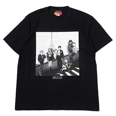 RADIO EVA Illustration T-Shirt γ (Mai Yoneyama) (BLACK(MONO))
