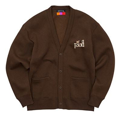 THE BEAST Sweat Cardigan (BROWN)  RADIO EVA LIMITED