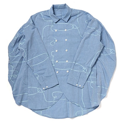 円環rope jacquard double breasted shirt jacket by 01u10 (BLUE(SHINJI))