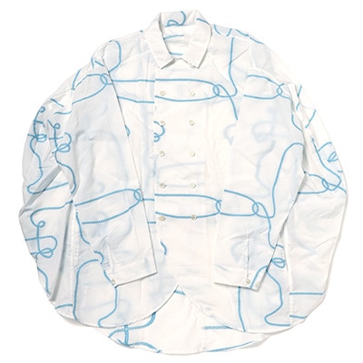 円環rope jacquard double breasted shirt jacket by 01u10 (WHITE(REI))