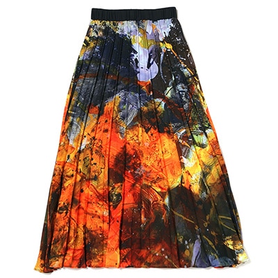 EVANGELION Graffiti Pleated Skirt by Cigarette-burns (YELLOW(EVA-00))
