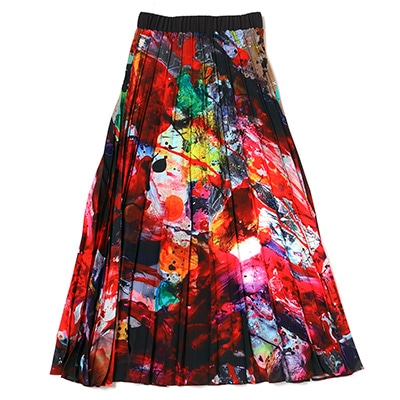 EVANGELION Graffiti Pleated Skirt by Cigarette-burns (RED(EVA-02))
