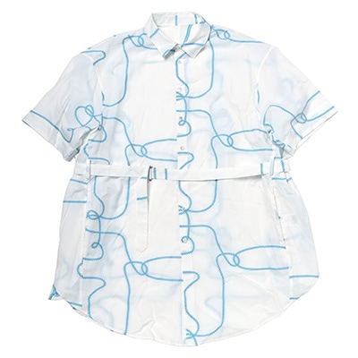 円環 rope jacquard half sleeve shirt by 01u10 (WHITE(REI))