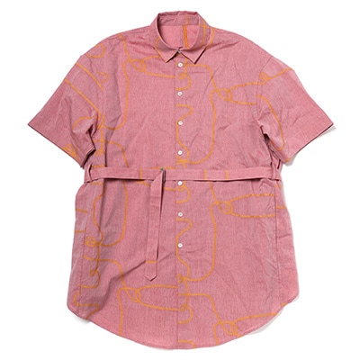 円環 rope jacquard half sleeve shirt by 01u10 (RED(ASUKA))
