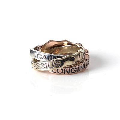 EVANGELION Crashed Concrete Trichromatic Triple Ring (VIVIFY) (Silver＆Gold＆Pink Gold)
