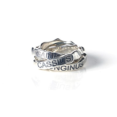 EVANGELION Crashed Concrete Triple Ring (VIVIFY) (Silver)