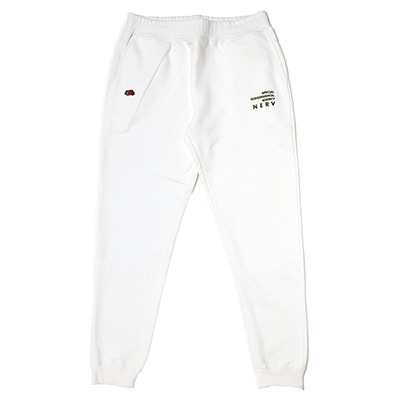 NERV Embroidery Jogger Sweat Pants by FRUIT OF THE LOOM (WHITE)