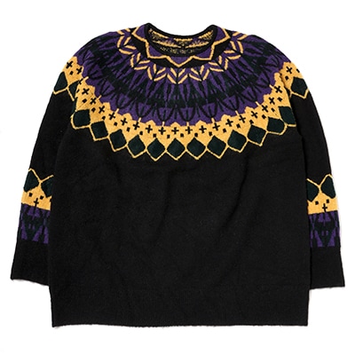 EVANGELION Nordic Pattern Knit (BLACK(PURPLE))