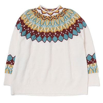 EVANGELION Nordic Pattern Knit (WHITE(BLUE))