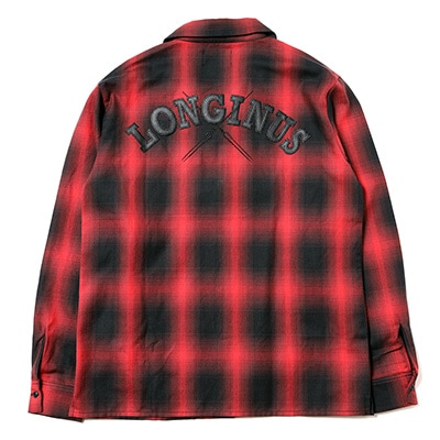 Longinus OPEN NECKED OMBRE CHECKED SHIRTS (RED)