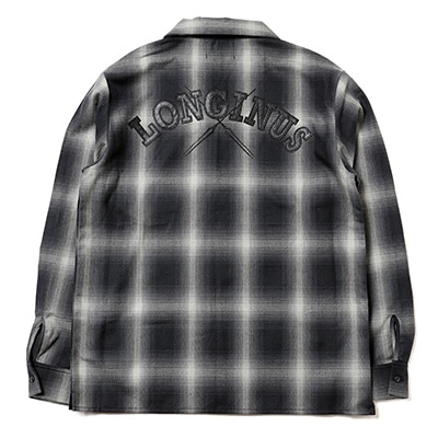 Longinus OPEN NECKED OMBRE CHECKED SHIRTS (WHITE)
