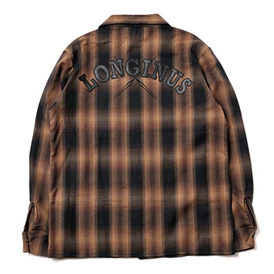 Longinus OPEN NECKED OMBRE CHECKED SHIRTS (BROWN)
