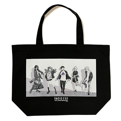 RADIO EVA Illustration Tote Bag δ（Mai Yoneyama）(BLACK(MONO))