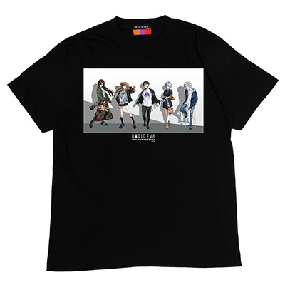RADIO EVA Illustration T-Shirt δ（Mai Yoneyama）(BLACK(COLOR) RADIO EVA LIMITED)